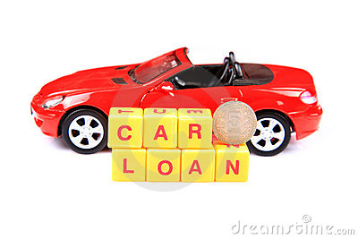Concept Image Of Car Loan With Red Background