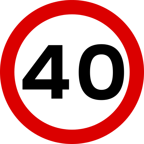 File Mauritius Road Signs   Prohibitory Sign   Speed Limit 40 Svg