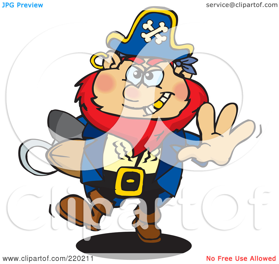 Free  Rf  Clipart Illustration Of A Running Pirate With A Goold Tooth