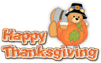 Happy Thanksgiving Animated Pumpkin Glitter