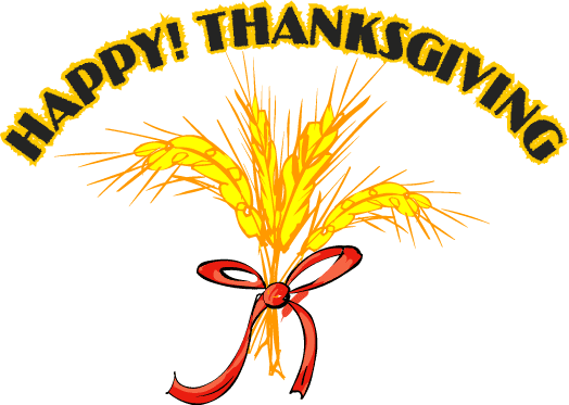 Happy  Thanksgiving  Is Printed In Black Lettering With A Yellow