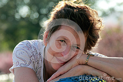 Portrait Of 65 Years Old Beautiful Woman Royalty Free Stock Photos