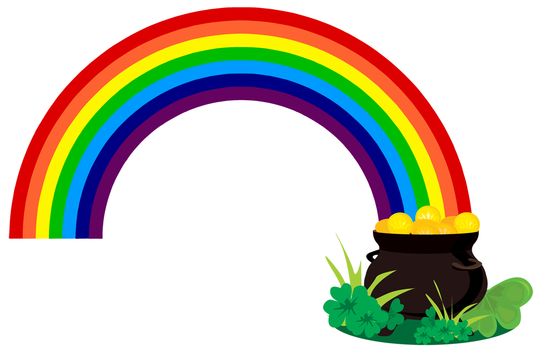 Rainbow With Pot Of Gold Clipart Black And White Jixz Mxi E