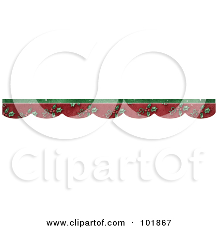 Rf  Clipart Illustration Of A Border Divider Of Holly On Green Red