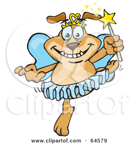 Royalty Free  Rf  Clipart Illustration Of A Sparkey Dog In A Fairy