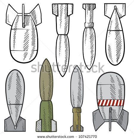 Style Bomb Shell And Explosive Illustration In Vector Format Clipart