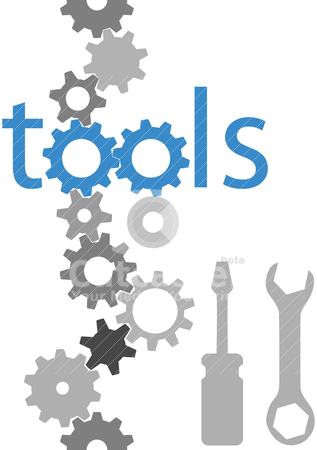 Tools Technology Gear Tool Icon Border Set Stock Vector Clipart Set    