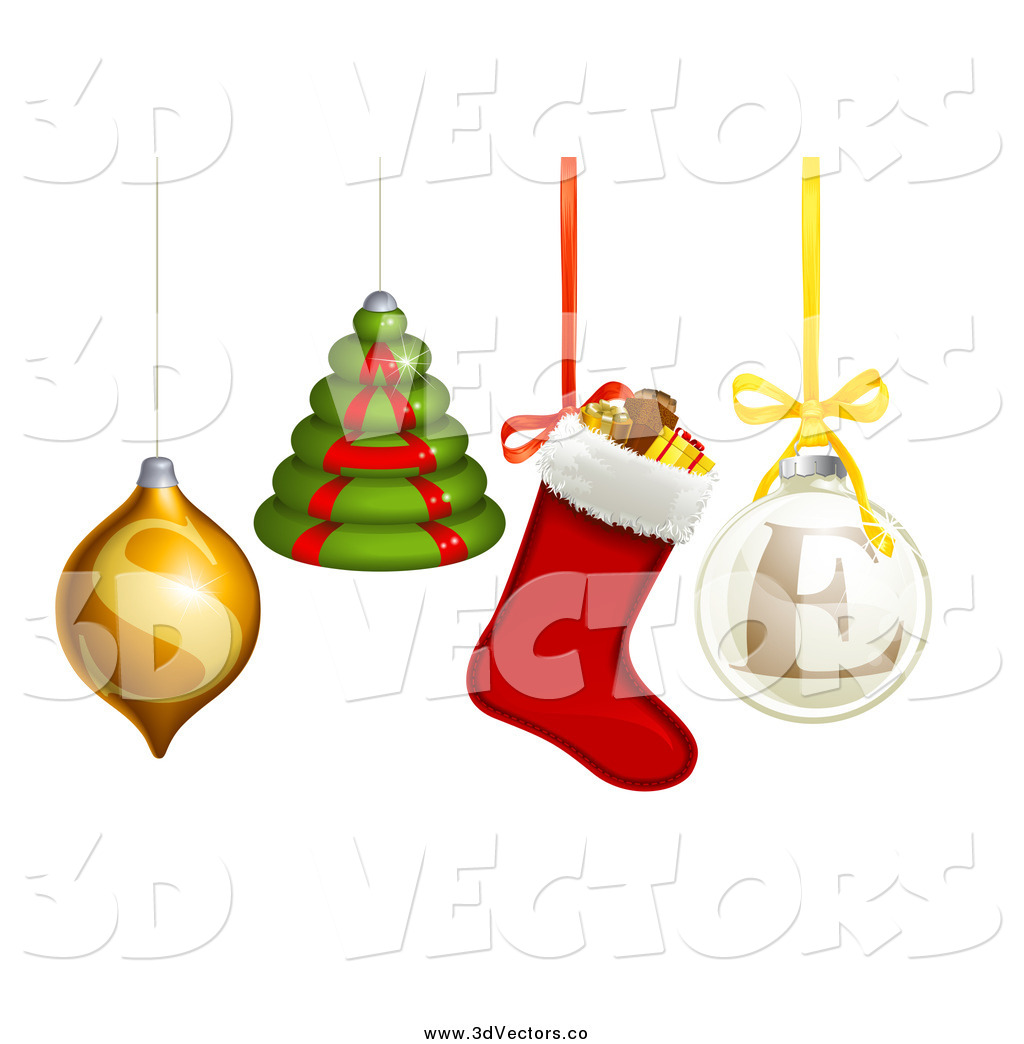 Vector Clipart Of 3d Christmas Ornaments Spelling Sale By Geo Images    