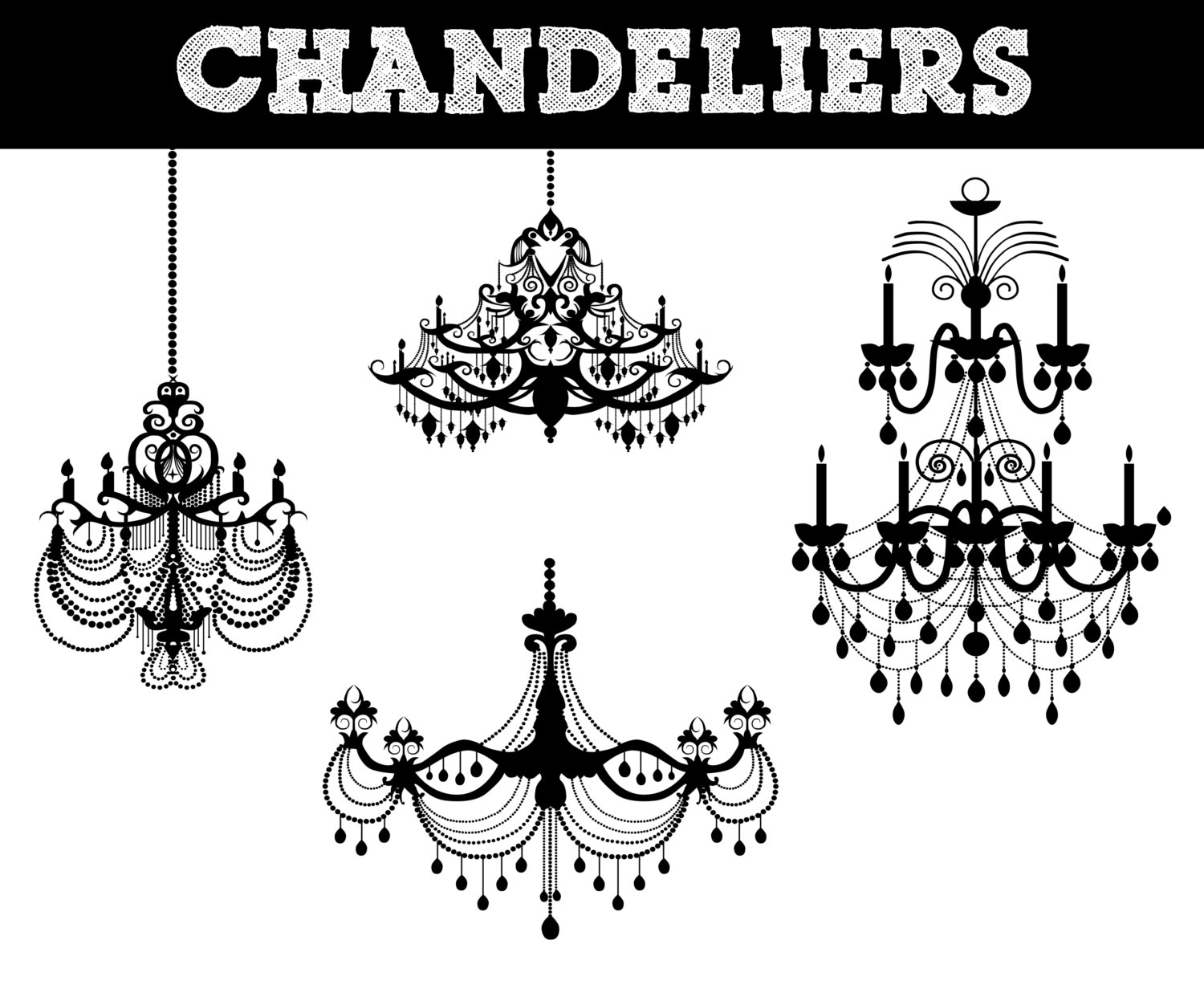 Vintage Chandelier Silhouette Popular Items For Chandelier Clip Art On