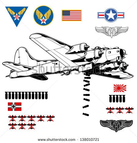 World War 2 Clip Art For Kids World War 2 Bomber   Stock