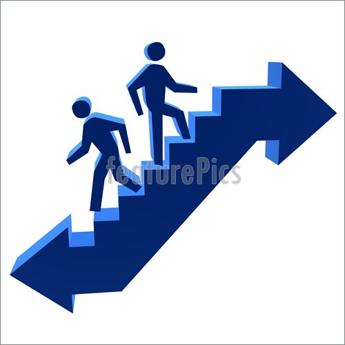 3d Men Walking Up   Down The Stairs Illustration  Royalty Free
