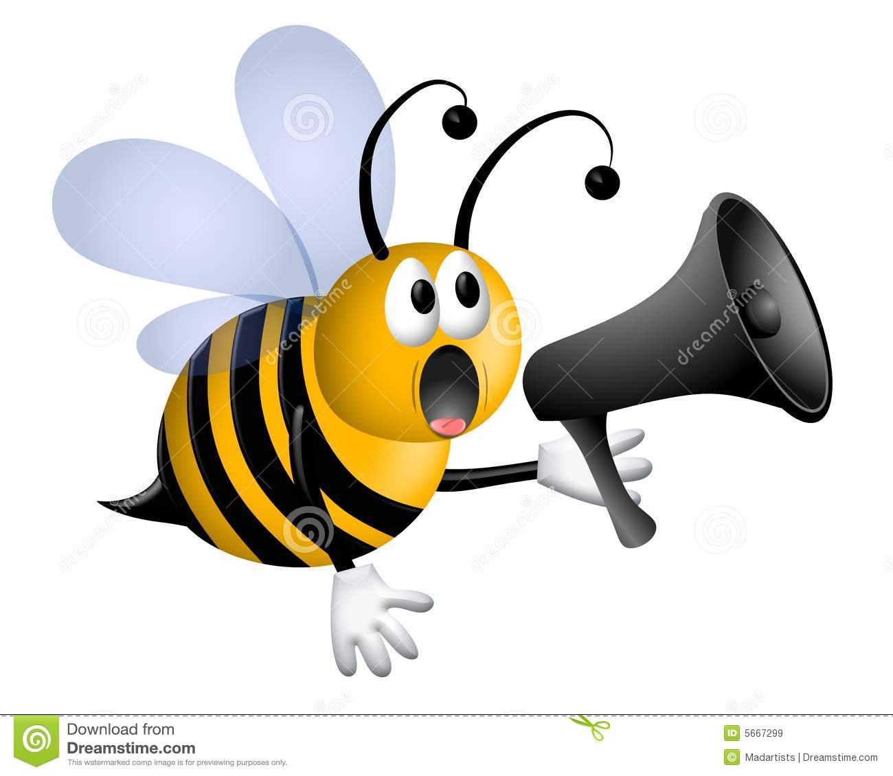 Bee Shouting Into Megaphone Royalty Free Stock Images   Image  5667299