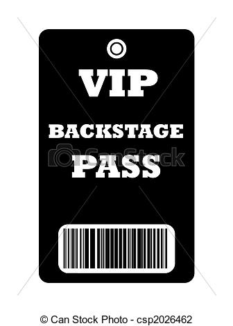 Black Vip Backstage Pass With Bar Code    Csp2026462   Search Clipart