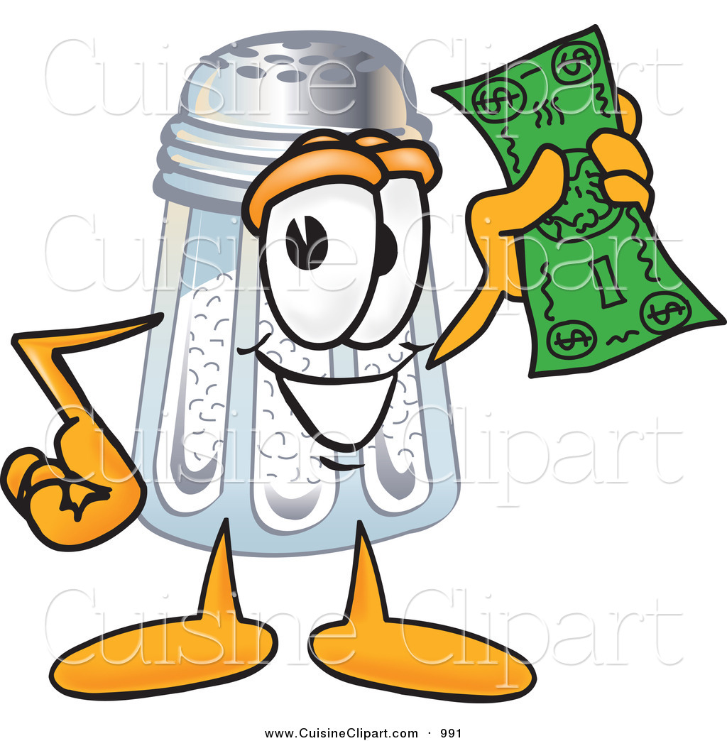 Cuisine Clipart Of A Happy Salt Shaker Mascot Cartoon Character    