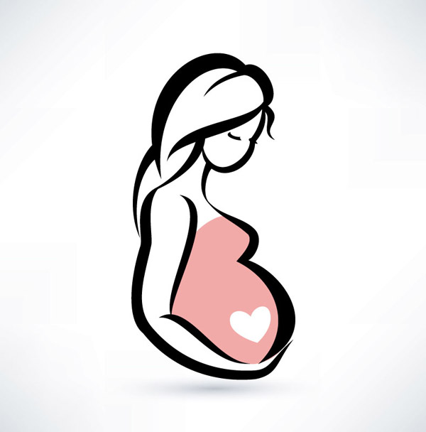 Design Vector Cartoon Pregnant Women Pregnant Women Cartoon Girl