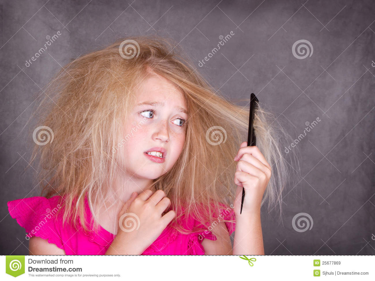 Girl With Crazy Tangled Hair Royalty Free Stock Images   Image