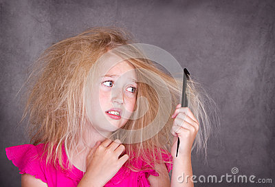Girl With Crazy Tangled Hair Royalty Free Stock Images   Image