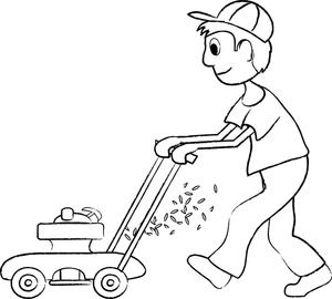 Kid Mowing Lawn Clip Art Images Kid Mowing Lawn Stock Photos   Clipart