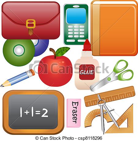 School Supplies   Back To School Supplies Csp8118296   Search Clipart    