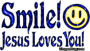 Smile Jesus Loves You Glitter Graphic Greeting Comment Meme Or Gif
