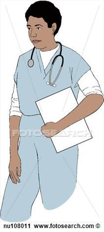 Standing Health Care Professional  Nurse  Wearing Stethoscope And    