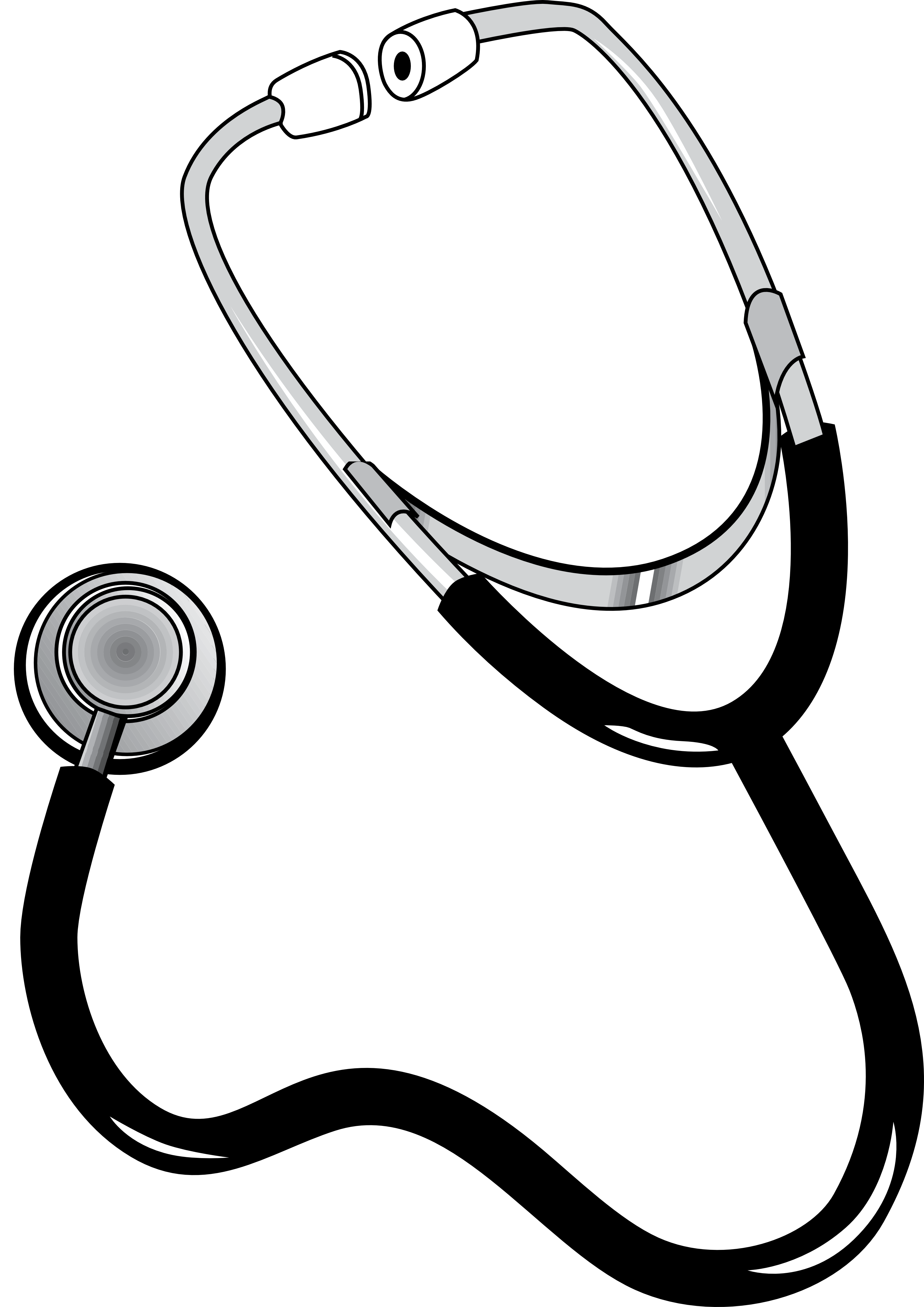 Stethoscope Black White Line Art Coloring Book Colouring Px   Free