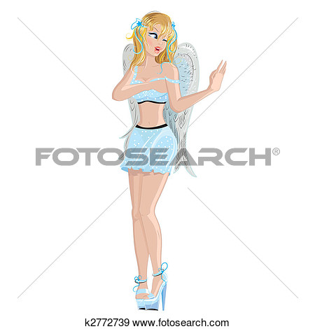 Stock Illustration Of Shy Girl Angel K2772739   Search Vector Clipart