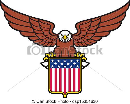 Vector   American Eagle  Usa Shield    Stock Illustration Royalty