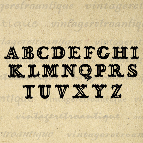 Western Alphabet Download Letters Image Graphic Antique Clip Art    