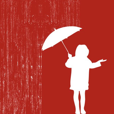 With The Rain Vector Graphic   Umbrella Walking Texture Girl