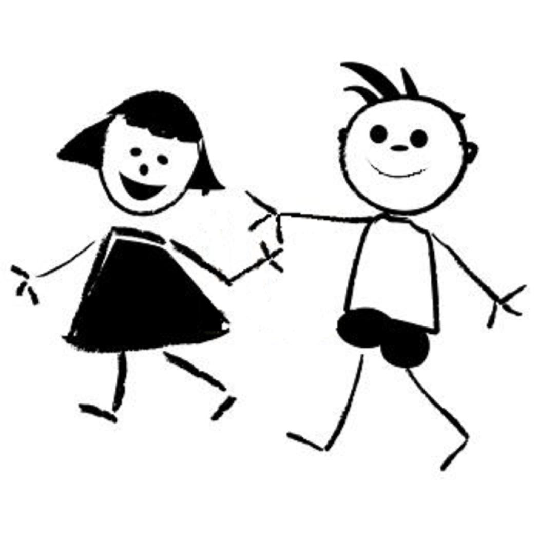1006 2620 1014 Cartoon Kids A Boy And Girl Holding Hands Clipart Image