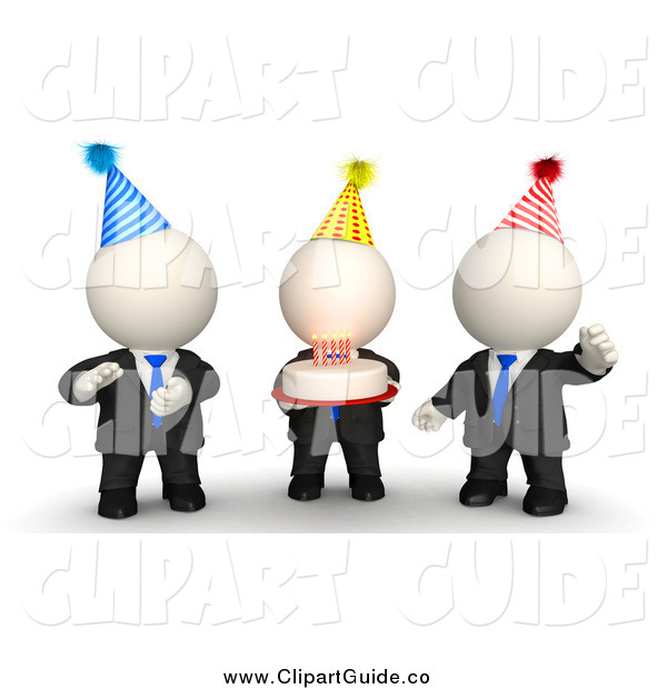     3d White Businessmen Having An Office Birthday Party By Andresr    378