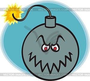 Angry Smiley Bomb   Vector Clipart