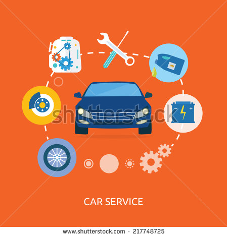 Auto Mechanic Service Flat Icons Of Maintenance Car Repair  Auto