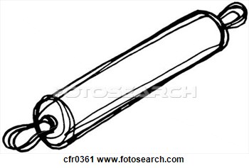 Black And White Illustration Of A Rolling Pin View Large Illustration
