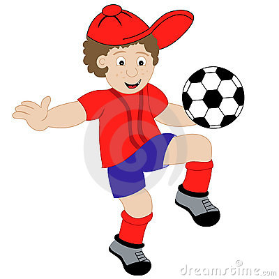 Cartoon Boy Playing Football Thumb8774883