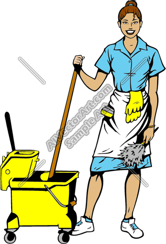 Cleaningladyj011 Clipart And Vectorart  Occupations   Janitors