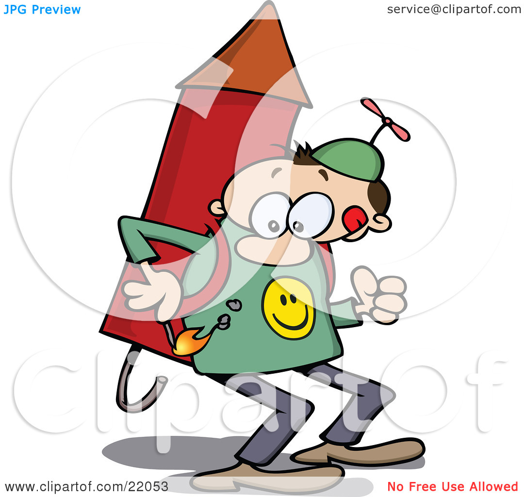 Clipart Illustration Of A Determined Man In A Propeller Hat Holding A