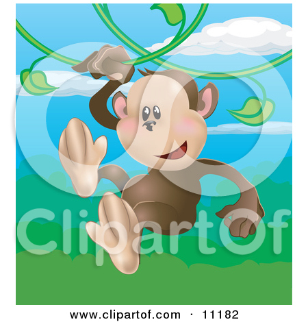 Free Cute Cartoon Monkey Clipart Illustration By 000176