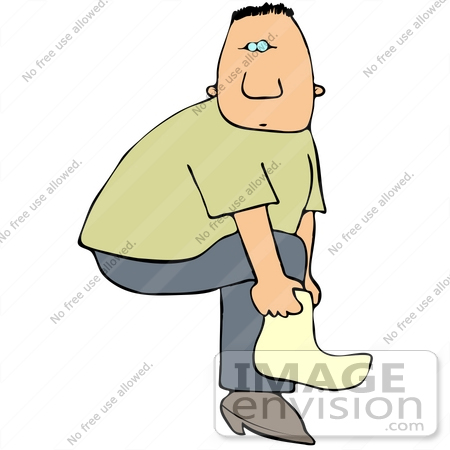His Leg To Put A Sock On Or To Put A Cover Over His Shoe By Djart Jpg