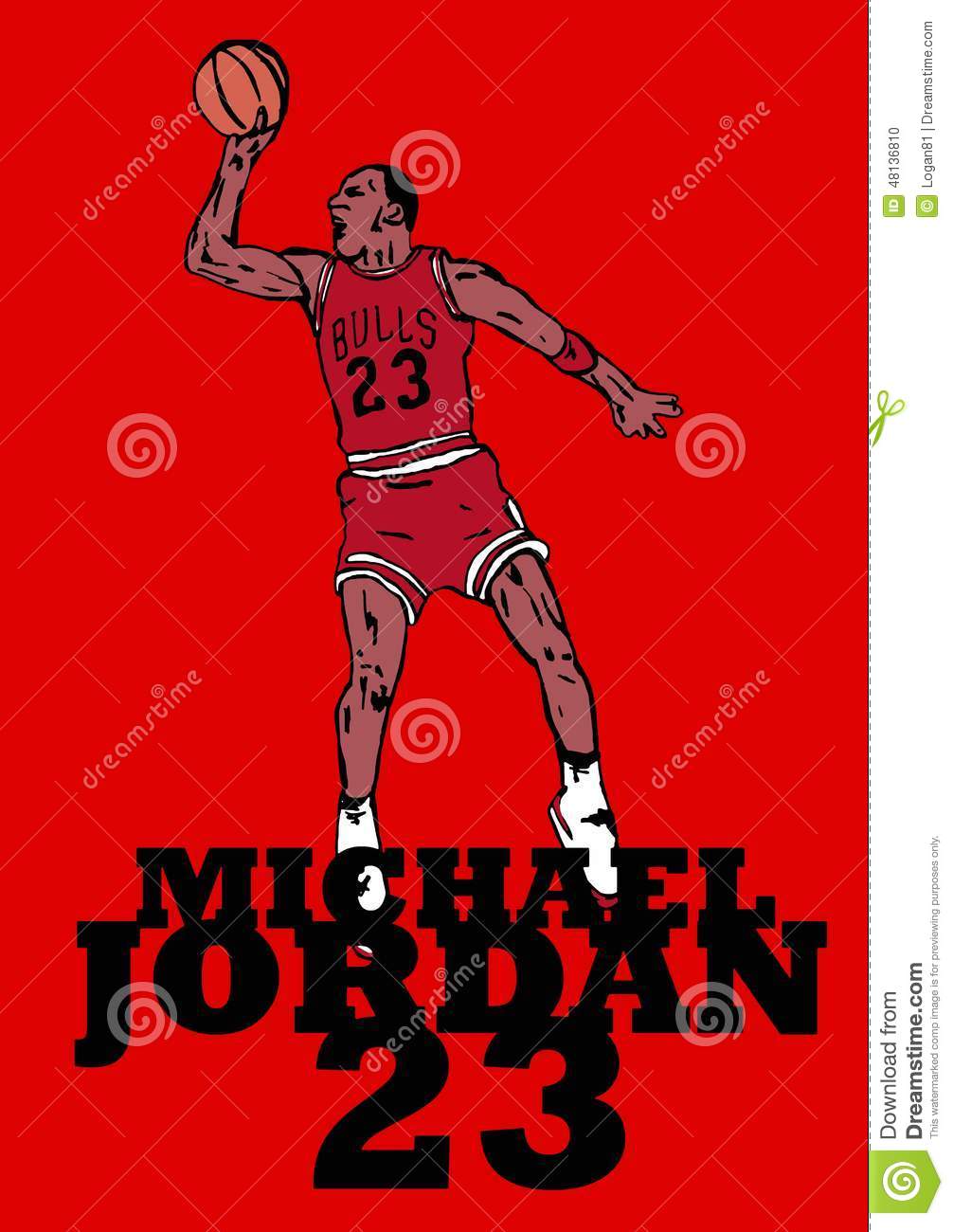 Illustration Of Legend Of Basketball Michael Jordan
