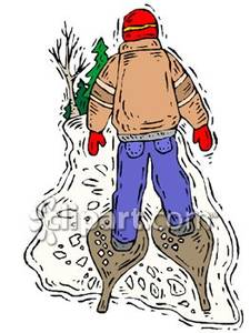 Man Snowshoeing   Royalty Free Clipart Picture