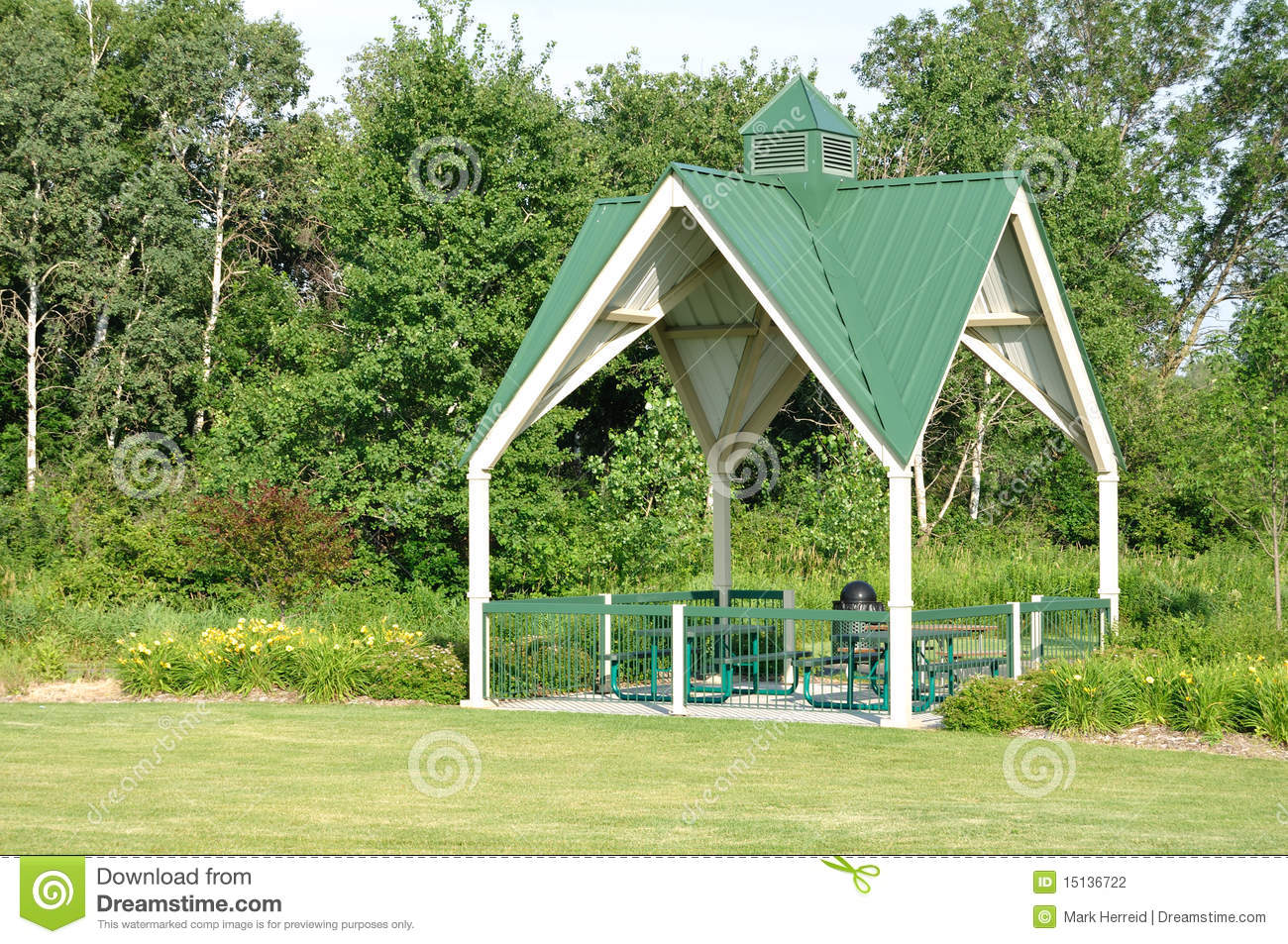 Picnic Shelter In Park Stock Photography   Image  15136722