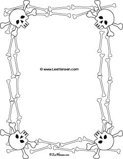 Printable Jolly Roger Border Skulls And Crossed Bones