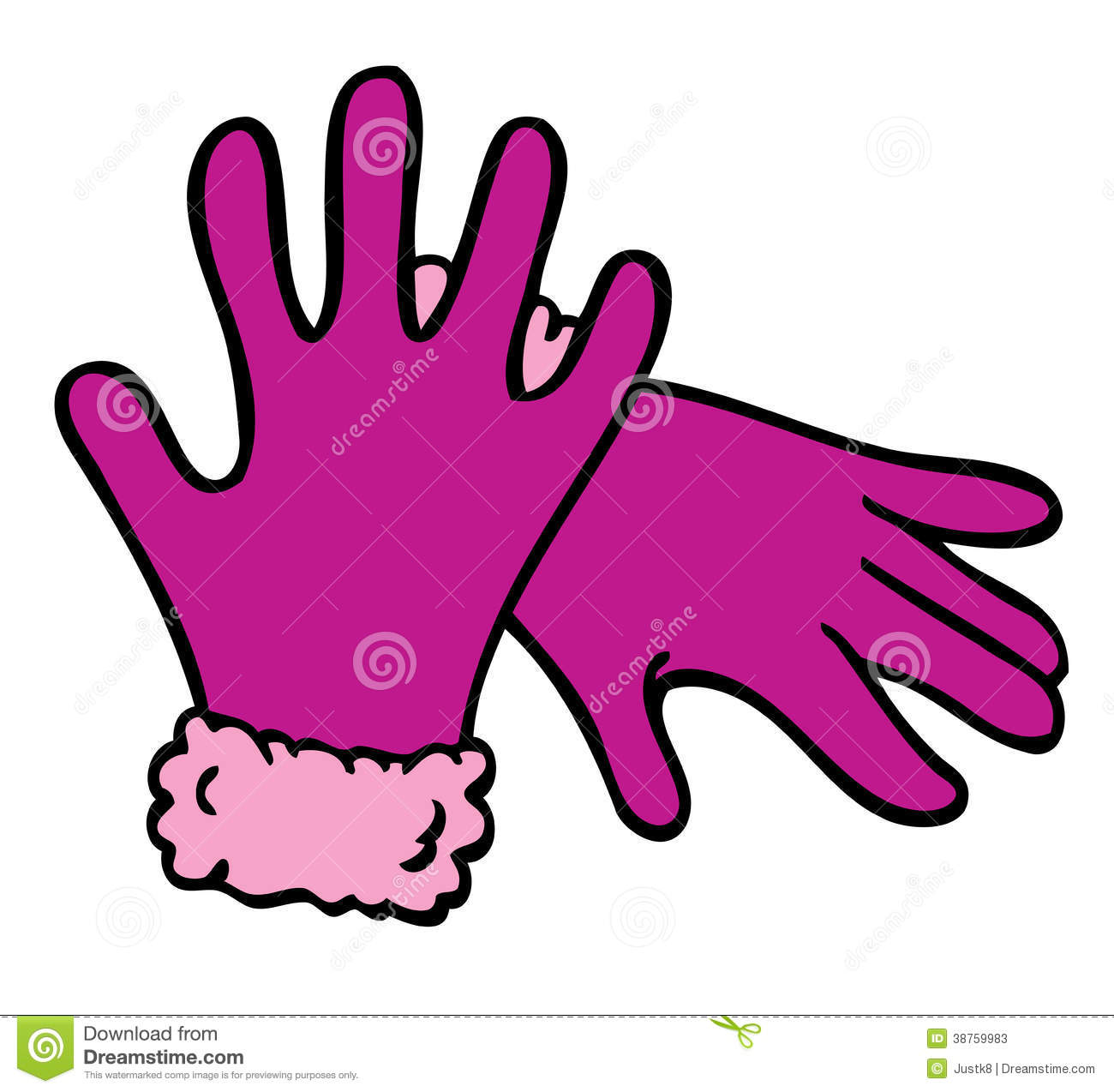 Put On Gloves Clipart Purple Gloves Cartoon Stock