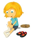 Put On Shoes Clipart 13516364 Illustration Of Girl Putting On Shoes