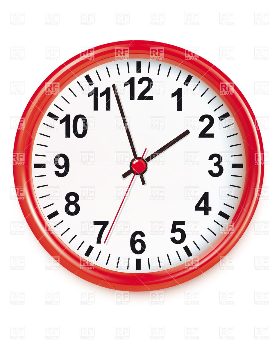 Red Round Clock Download Royalty Free Vector Clipart  Eps