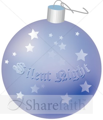 Round Silent Night Ornament   Traditional Christmas Decoration Clipart