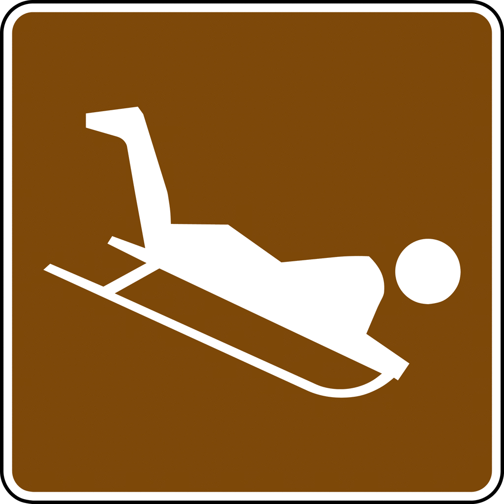 Snowshoeing Clipart This Sign Indicates That Sledding Is Located