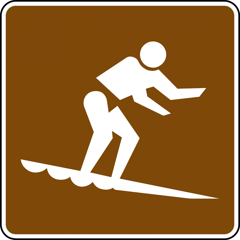 Snowshoeing Clipart This Sign Indicates That Surfing Is Permitted    